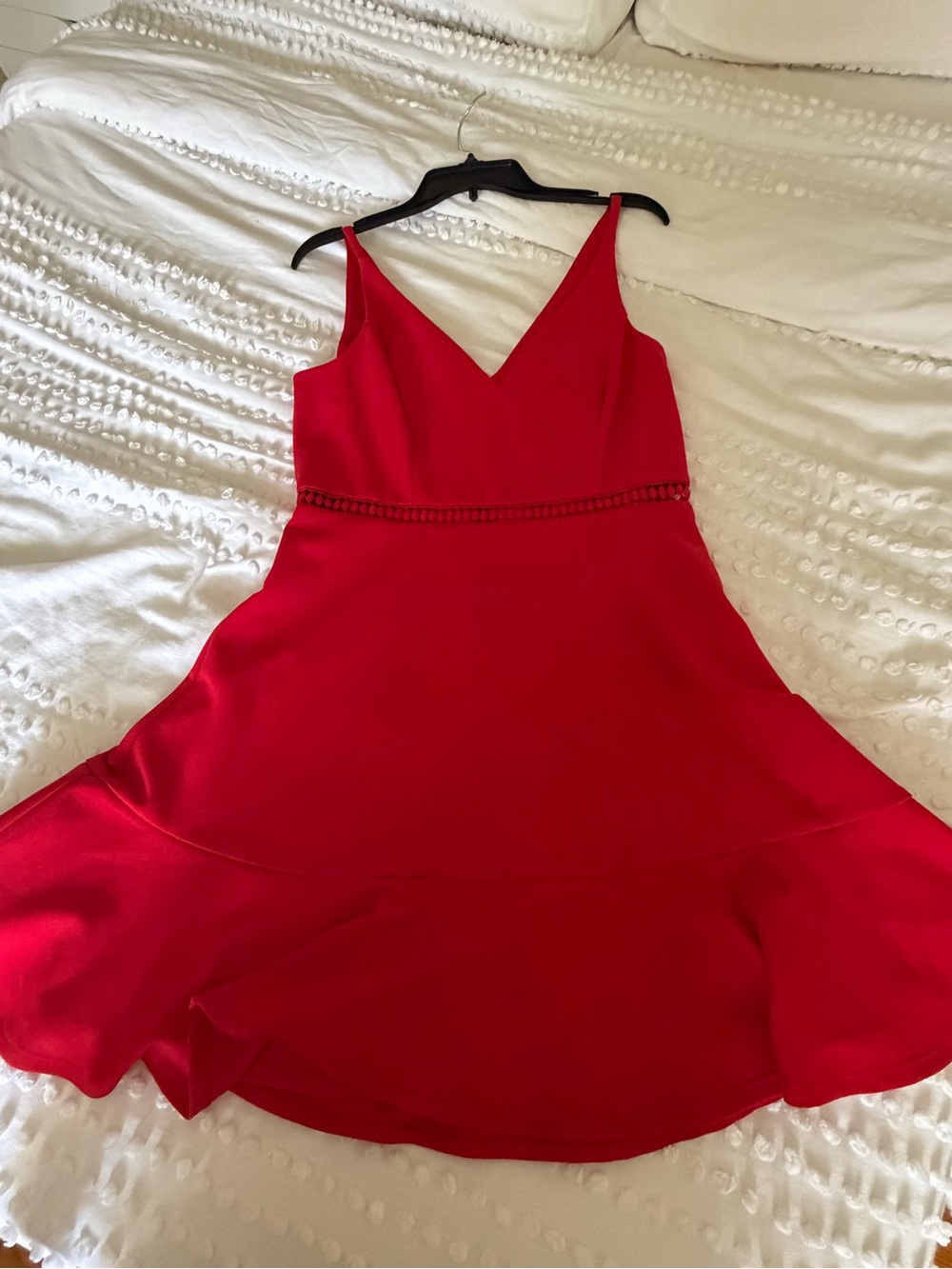 Speechless Bold Red V-Neck Flared Mini Dress
